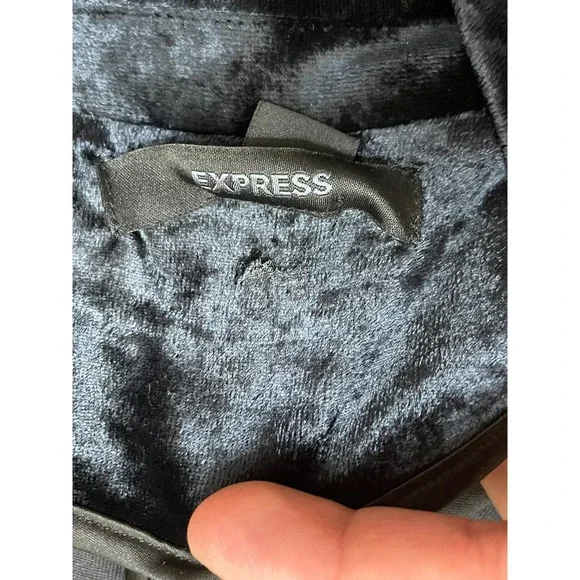 Express Women's S Black Blazer Velvet Rayon Coat Chic Casual Career Business - Picture 7 of 9